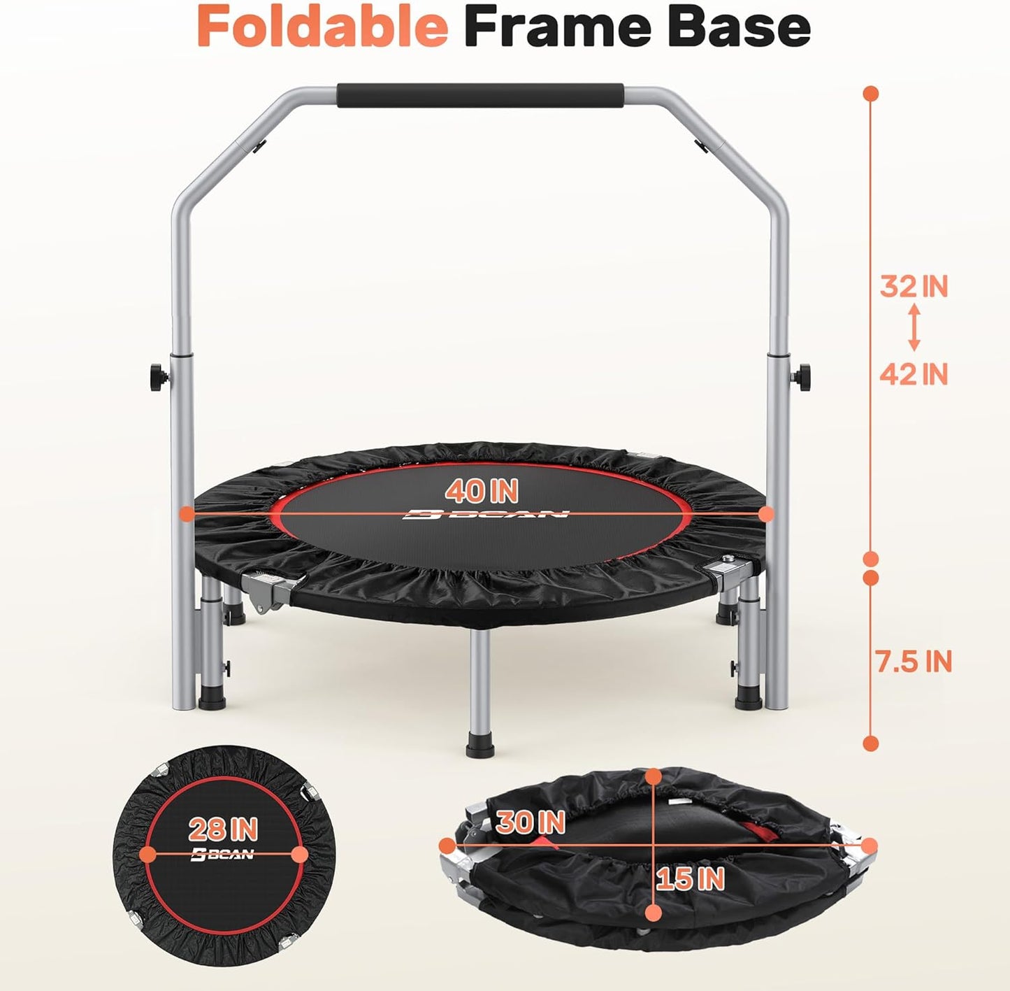 Foldable Fitness Trampoline – Indoor & Outdoor Rebounder