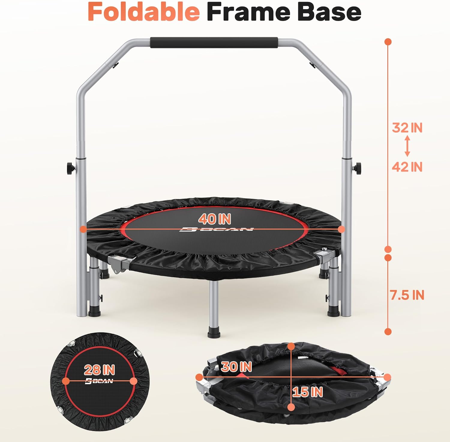 Foldable Fitness Trampoline – Indoor & Outdoor Rebounder