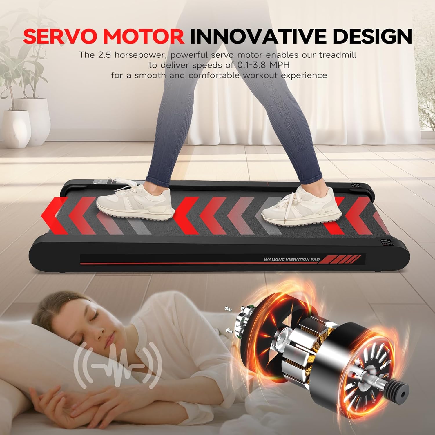 3-in-1 Under Desk Walking Pad – Quiet, Portable & Vibration Plate
