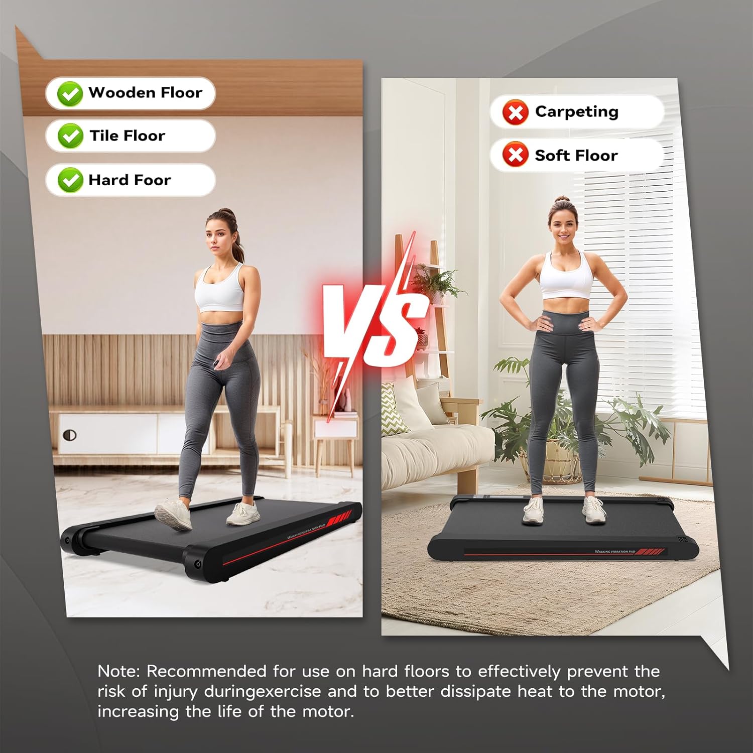 3-in-1 Under Desk Walking Pad – Quiet, Portable & Vibration Plate